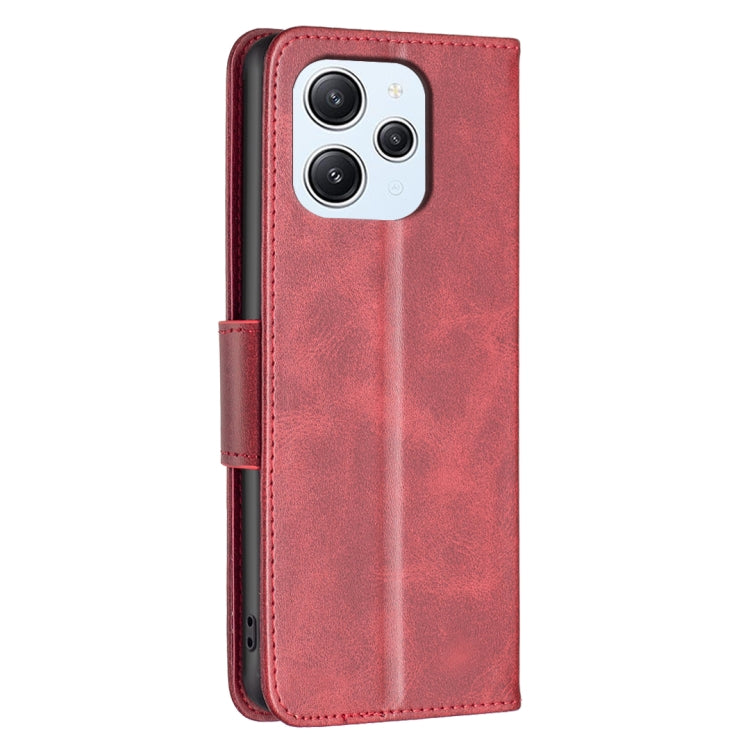 For Xiaomi Redmi 12 4G Lambskin Texture Pure Color Flip Leather Phone Case