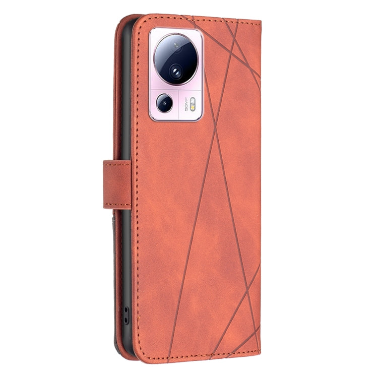 For Xiaomi 13 Lite / Civi 2 Magnetic Buckle Rhombus Texture Leather Phone Case