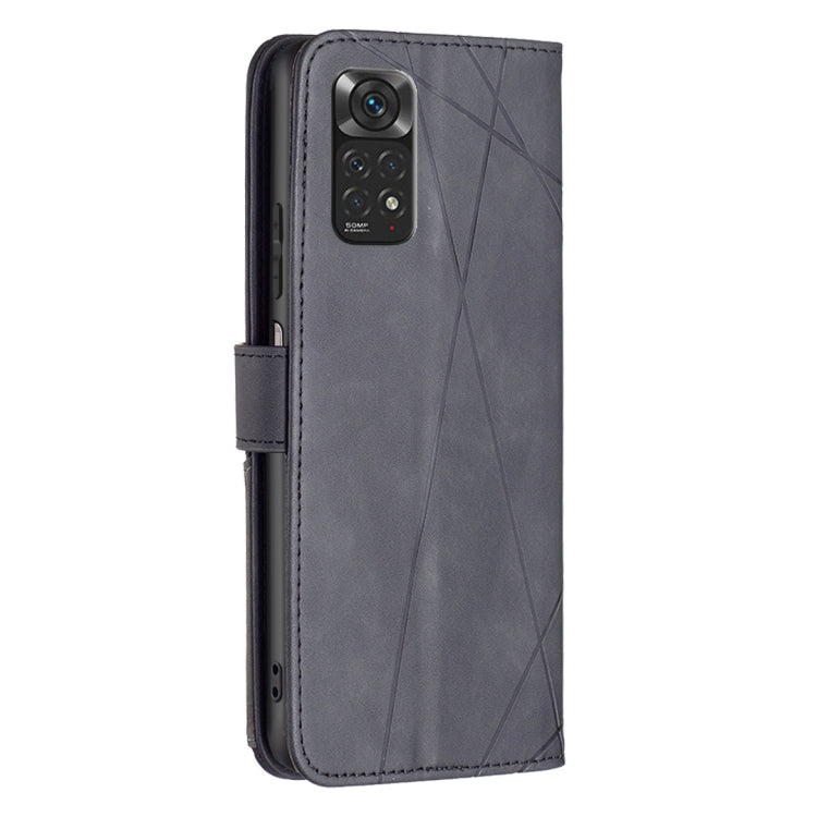 For Xiaomi Redmi Note 12S 4G / Note 11 Magnetic Buckle Rhombus Texture Leather Phone Case