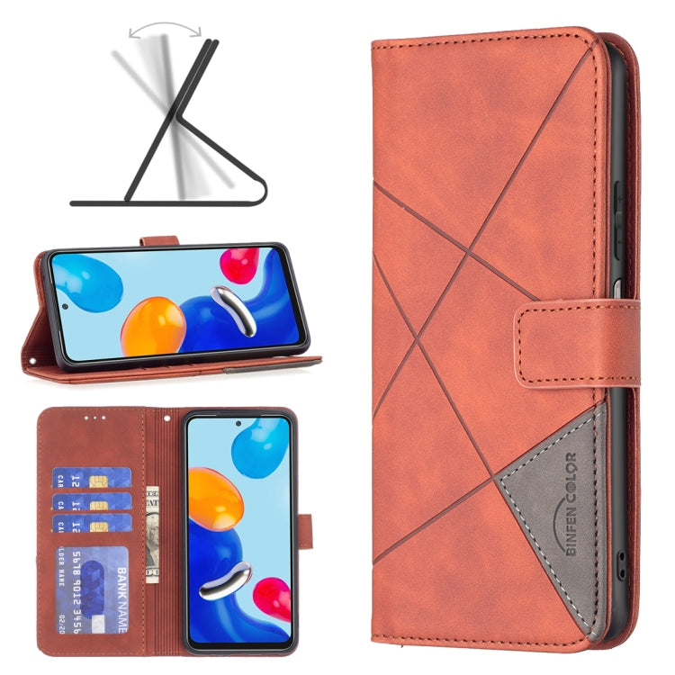 For Xiaomi Redmi Note 12S 4G / Note 11 Magnetic Buckle Rhombus Texture Leather Phone Case