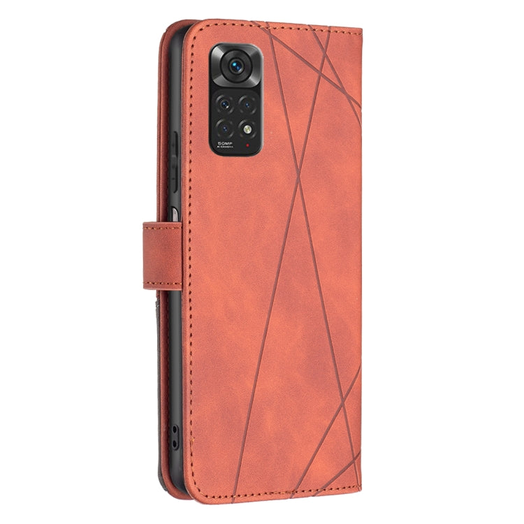 For Xiaomi Redmi Note 12S 4G / Note 11 Magnetic Buckle Rhombus Texture Leather Phone Case