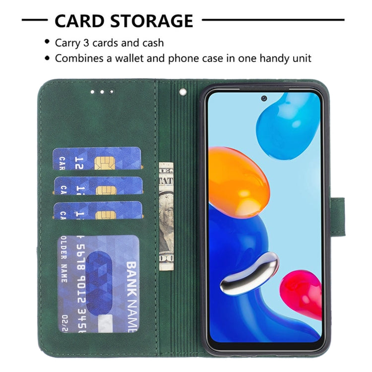 For Xiaomi Redmi Note 12S 4G / Note 11 Magnetic Buckle Rhombus Texture Leather Phone Case