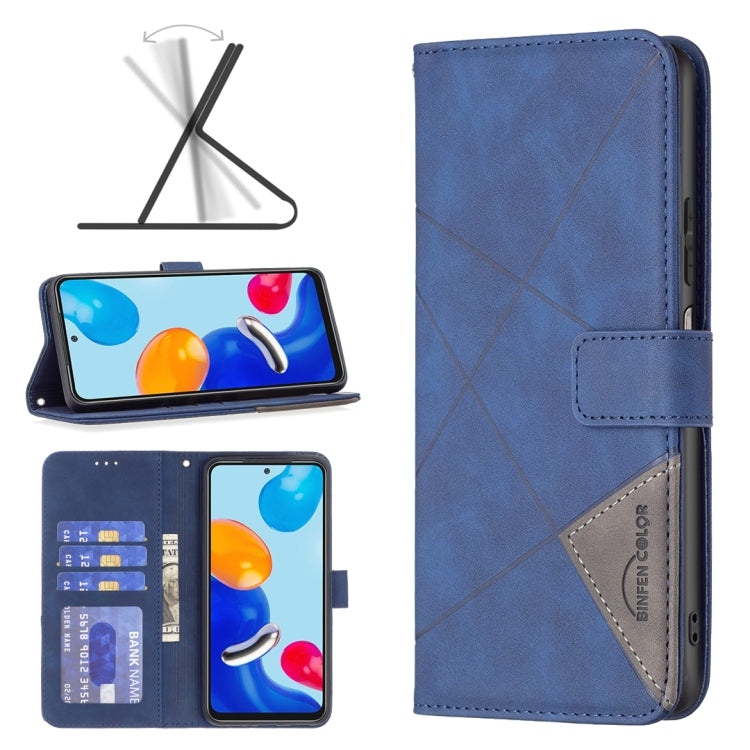 For Xiaomi Redmi Note 12S 4G / Note 11 Magnetic Buckle Rhombus Texture Leather Phone Case