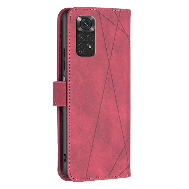 For Xiaomi Redmi Note 12S 4G / Note 11 Magnetic Buckle Rhombus Texture Leather Phone Case