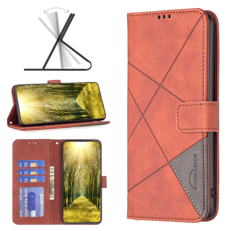 For Xiaomi Poco F5 5G / Redmi Note 12 Turbo Magnetic Buckle Rhombus Texture Leather Phone Case