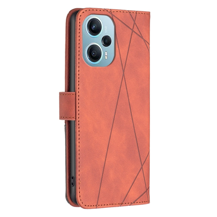 For Xiaomi Poco F5 5G / Redmi Note 12 Turbo Magnetic Buckle Rhombus Texture Leather Phone Case