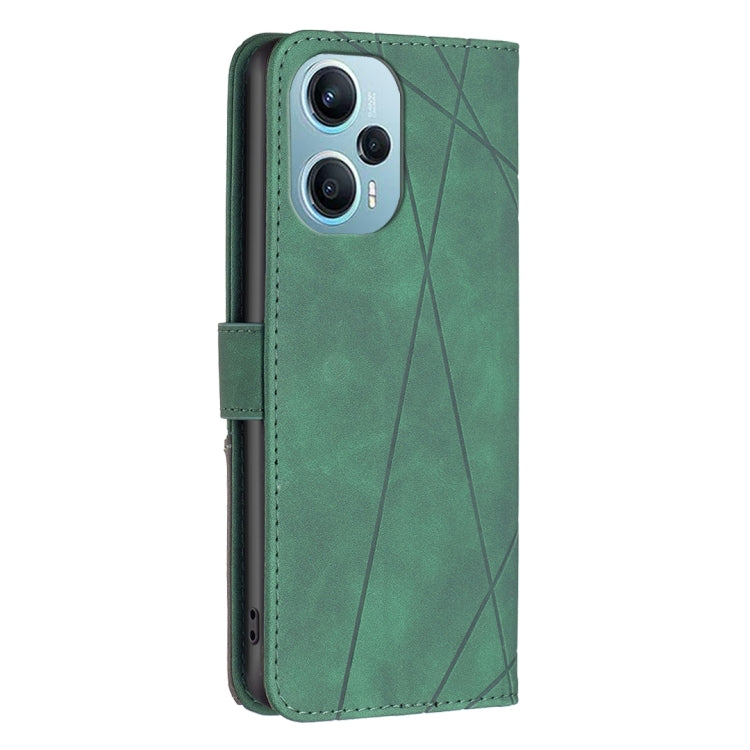 For Xiaomi Poco F5 5G / Redmi Note 12 Turbo Magnetic Buckle Rhombus Texture Leather Phone Case