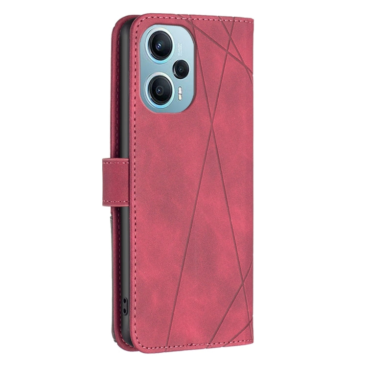 For Xiaomi Poco F5 5G / Redmi Note 12 Turbo Magnetic Buckle Rhombus Texture Leather Phone Case