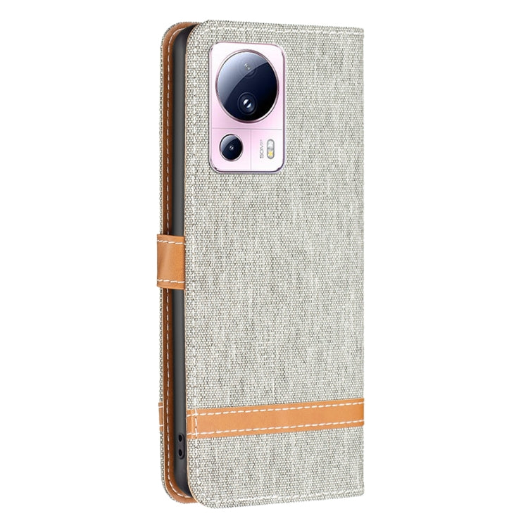 For Xiaomi 13 Lite / Civi 2 Color Block Denim Texture Leather Phone Case