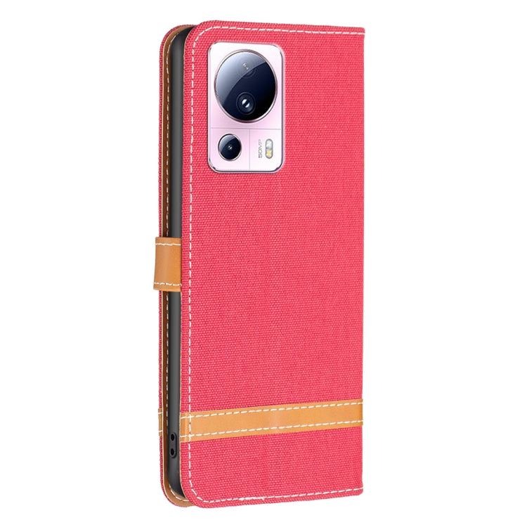 For Xiaomi 13 Lite / Civi 2 Color Block Denim Texture Leather Phone Case