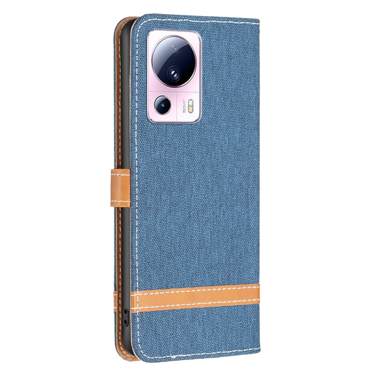 For Xiaomi 13 Lite / Civi 2 Color Block Denim Texture Leather Phone Case