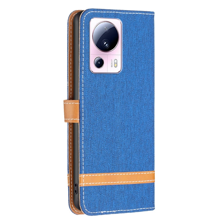 For Xiaomi 13 Lite / Civi 2 Color Block Denim Texture Leather Phone Case