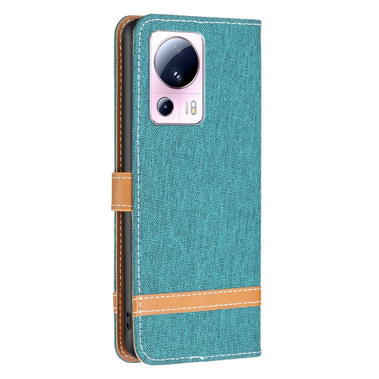 For Xiaomi 13 Lite / Civi 2 Color Block Denim Texture Leather Phone Case