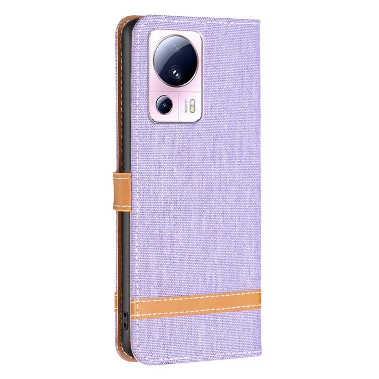 For Xiaomi 13 Lite / Civi 2 Color Block Denim Texture Leather Phone Case