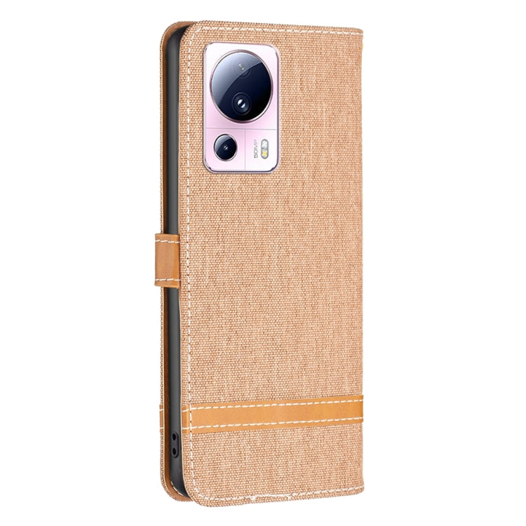 For Xiaomi 13 Lite / Civi 2 Color Block Denim Texture Leather Phone Case