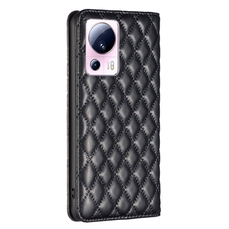 For Xiaomi 13 Lite / Civi 2 Diamond Lattice Magnetic Leather Flip Phone Case