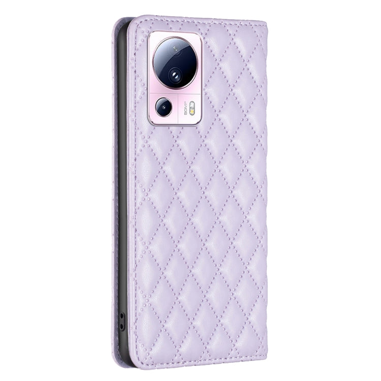 For Xiaomi 13 Lite / Civi 2 Diamond Lattice Magnetic Leather Flip Phone Case