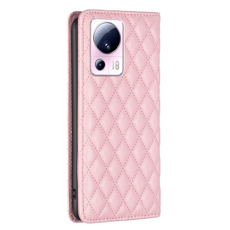 For Xiaomi 13 Lite / Civi 2 Diamond Lattice Magnetic Leather Flip Phone Case