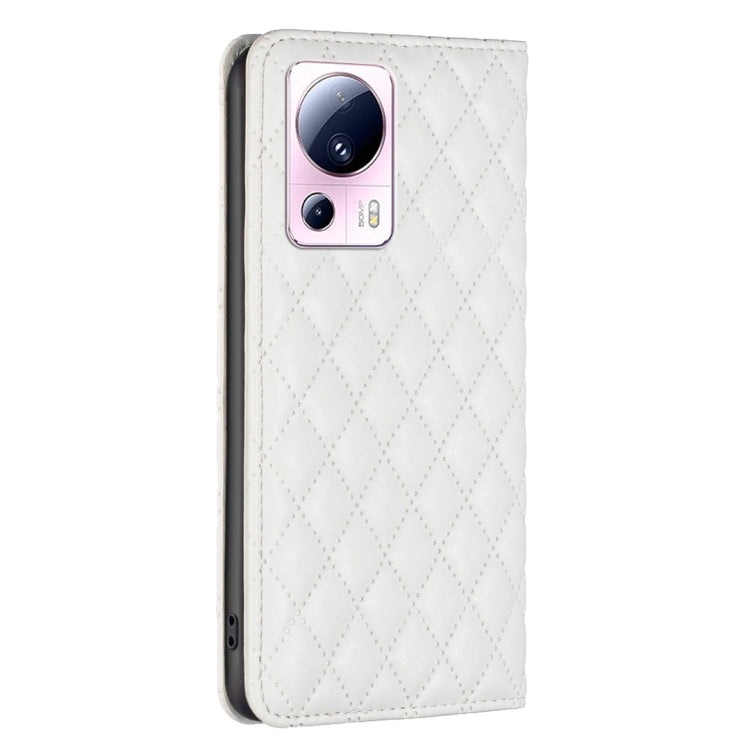 For Xiaomi 13 Lite / Civi 2 Diamond Lattice Magnetic Leather Flip Phone Case