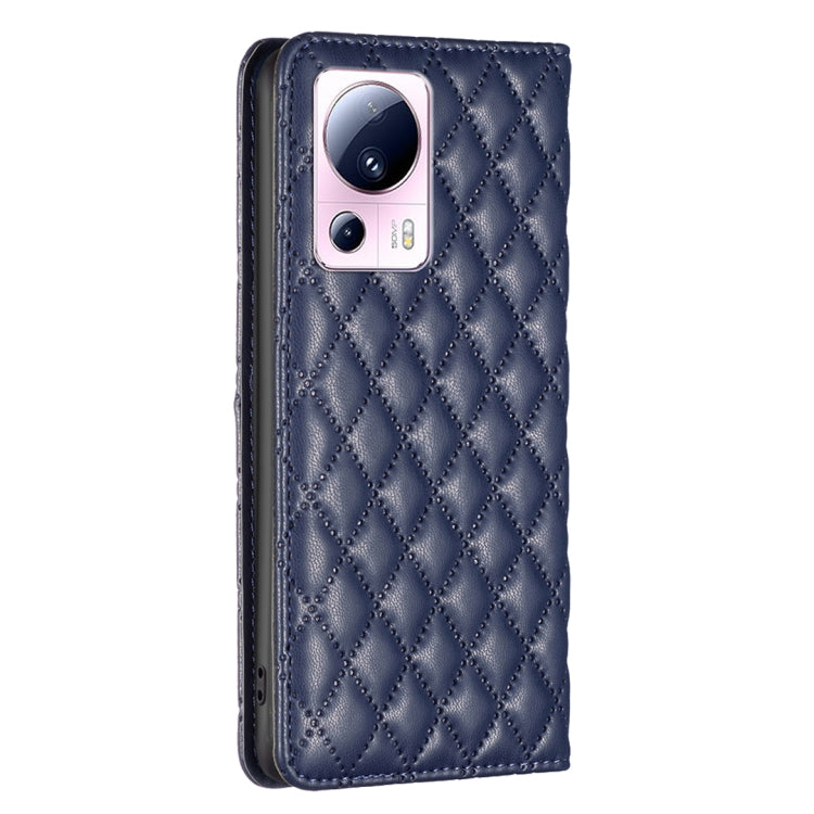 For Xiaomi 13 Lite / Civi 2 Diamond Lattice Magnetic Leather Flip Phone Case