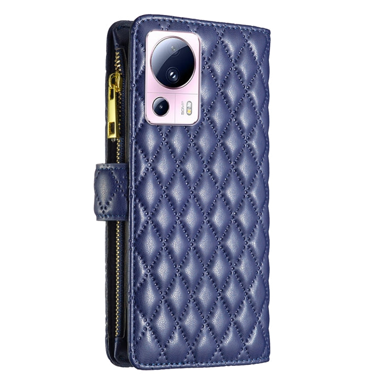 For Xiaomi 13 Lite / Civi 2 Diamond Lattice Zipper Wallet Leather Flip Phone Case