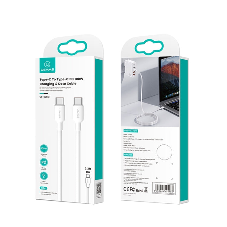 USAMS US-SJ615 U84 PD100W USB-C / Type-C to USB-C / Type-C Charging Data Cable, Cable Length:3m(White)