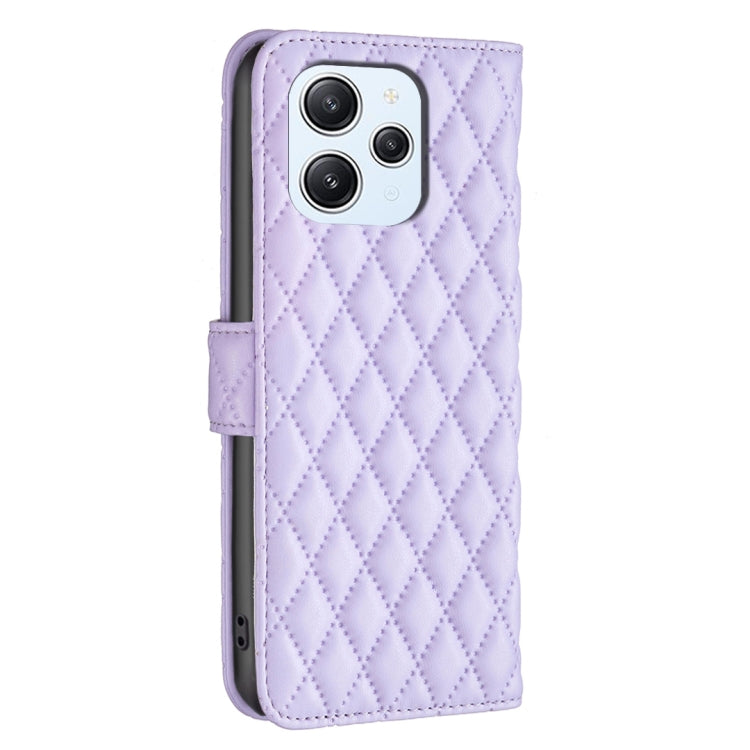 For Xiaomi Redmi 12 4G Diamond Lattice Wallet Leather Flip Phone Case