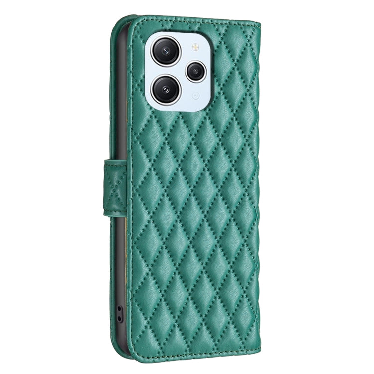 For Xiaomi Redmi 12 4G Diamond Lattice Wallet Leather Flip Phone Case