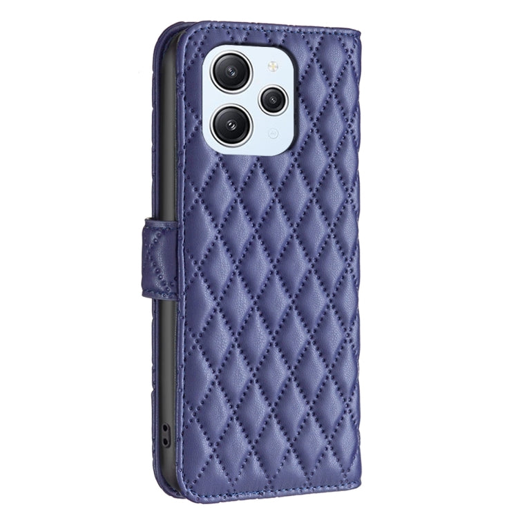 For Xiaomi Redmi 12 4G Diamond Lattice Wallet Leather Flip Phone Case