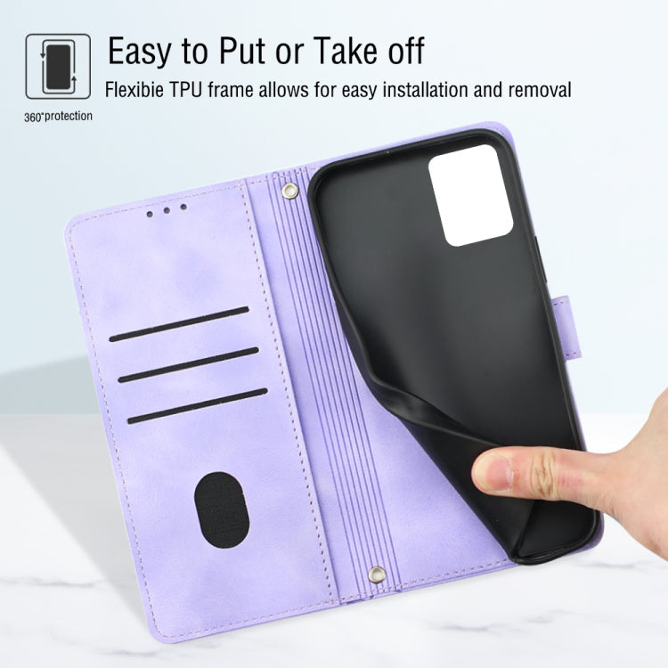 For Motorola Moto E13 Skin-feel Embossed Leather Phone Case