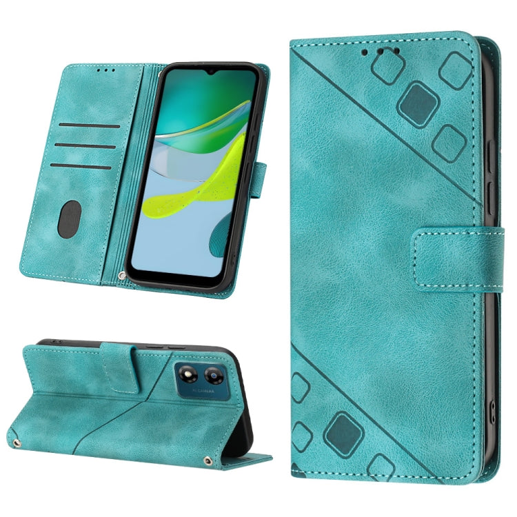For Motorola Moto E13 Skin-feel Embossed Leather Phone Case