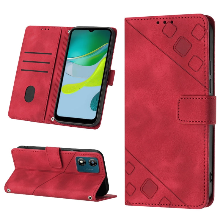 For Motorola Moto E13 Skin-feel Embossed Leather Phone Case