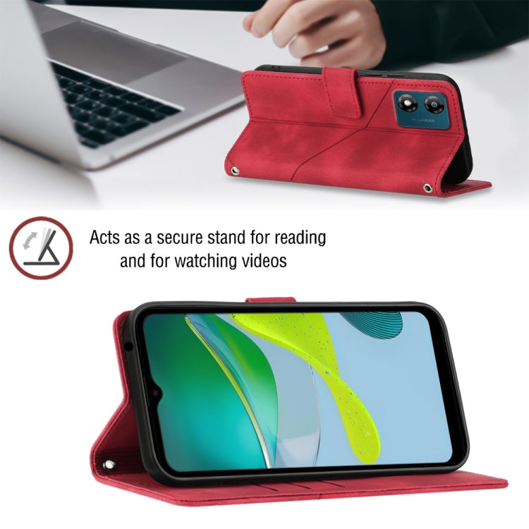 For Motorola Moto E13 Skin-feel Embossed Leather Phone Case