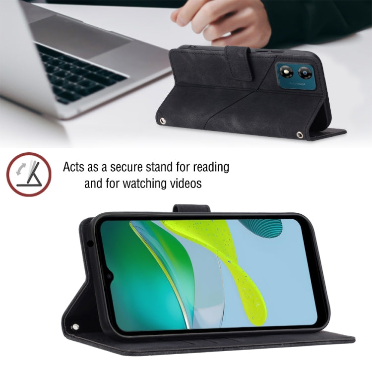 For Motorola Moto E13 Skin-feel Embossed Leather Phone Case