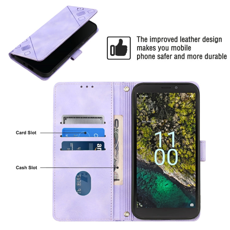 For Nokia C100 Skin-feel Embossed Leather Phone Case
