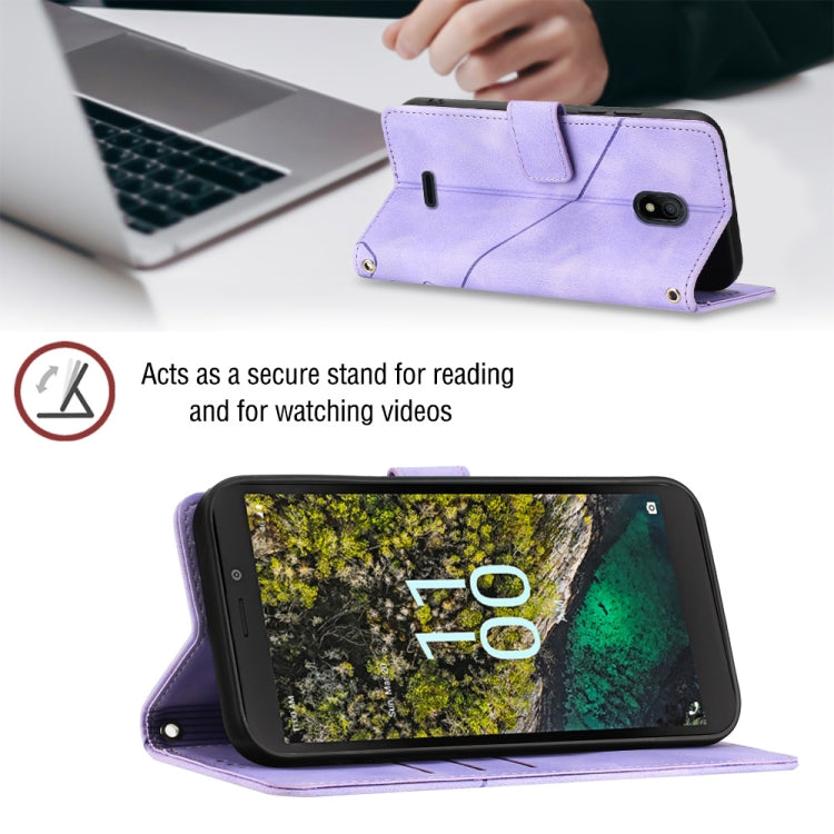 For Nokia C100 Skin-feel Embossed Leather Phone Case