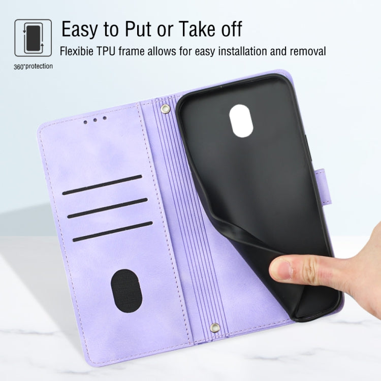 For Nokia C100 Skin-feel Embossed Leather Phone Case