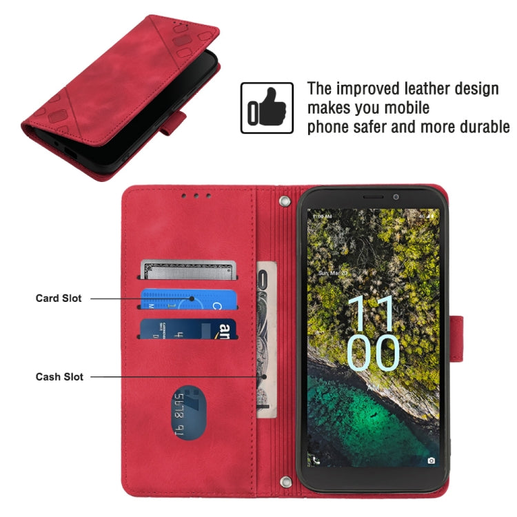 For Nokia C100 Skin-feel Embossed Leather Phone Case