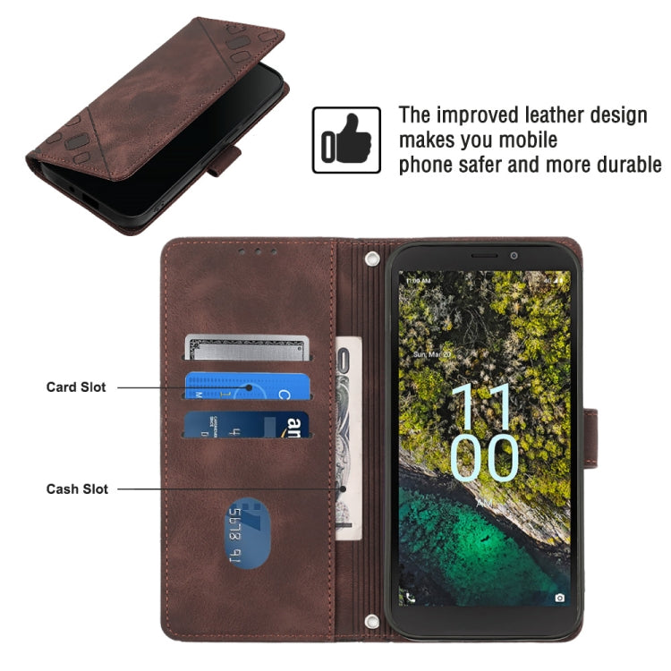 For Nokia C100 Skin-feel Embossed Leather Phone Case