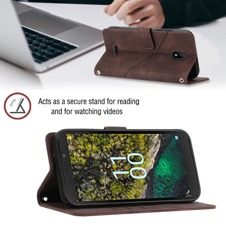 For Nokia C100 Skin-feel Embossed Leather Phone Case