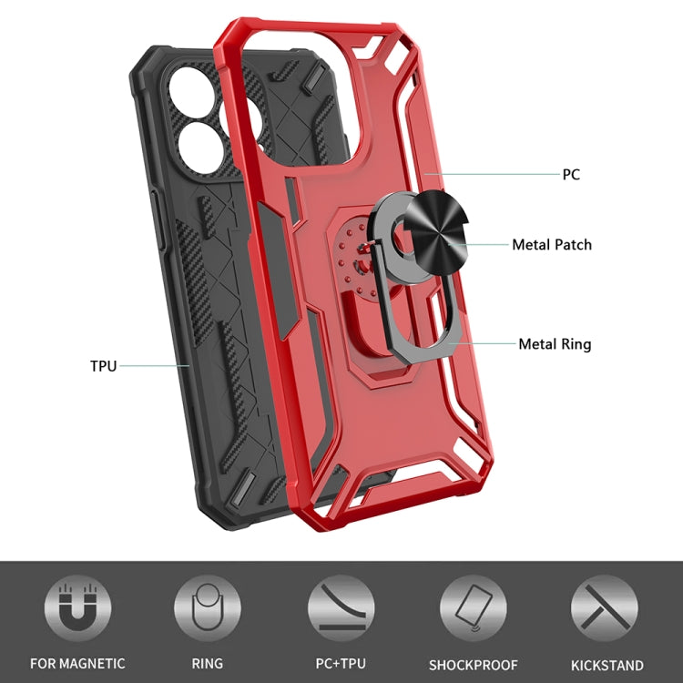 For iPhone 14 Pro Max Warship Armor 2 in 1 Shockproof Phone Case