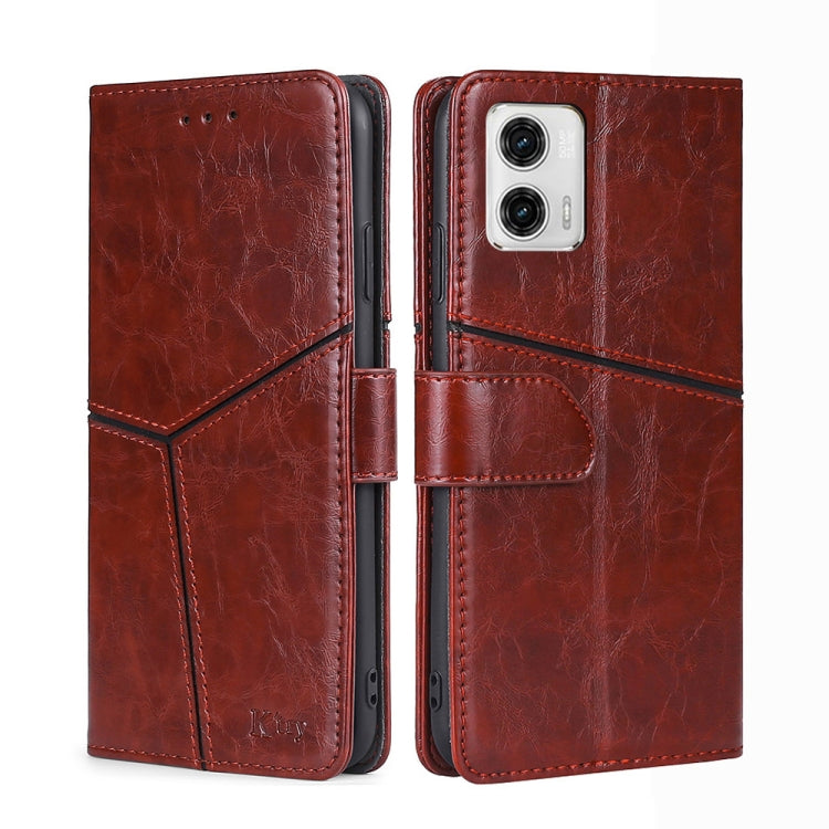 For Motorola Moto G73 5G Geometric Stitching Leather Phone Case