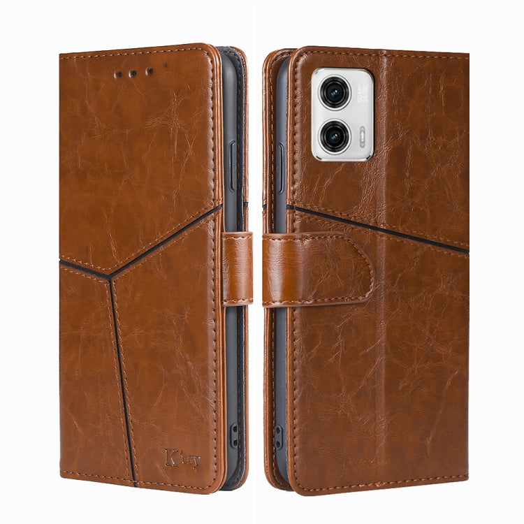 For Motorola Moto G73 5G Geometric Stitching Leather Phone Case