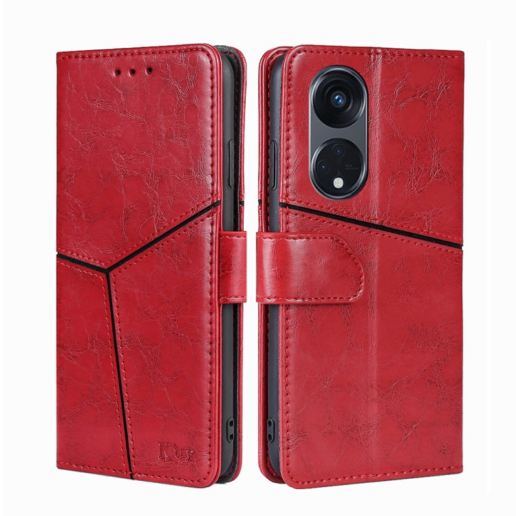 For OPPO Reno8 T 5G/A1 Pro 5G Geometric Stitching Leather Phone Case