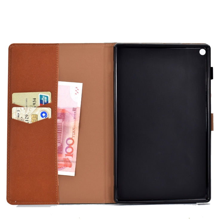 For Kindle Fire HD10 2015 / 2017 Solid Color Tablet PC Universal Magnetic Horizontal Flip Leather Case with Card Slots & Holder