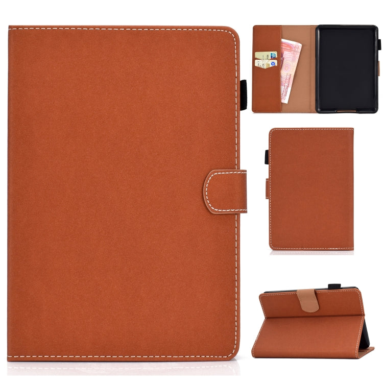 For Kindle Paperwhite 4 / 3 / 2 / 1 Solid Color Tablet PC Universal Magnetic Horizontal Flip Leather Case with Card Slots & Holder