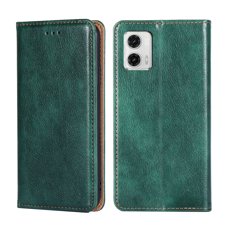 For Motorola Moto G73 5G Gloss Oil Solid Color Magnetic Leather Phone Case