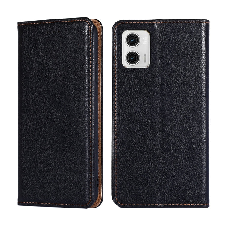 For Motorola Moto G73 5G Gloss Oil Solid Color Magnetic Leather Phone Case