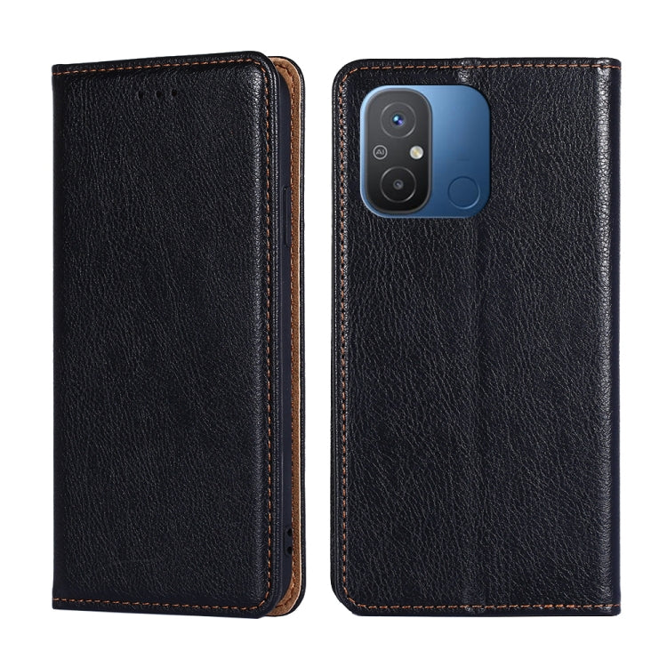 For Xiaomi Redmi 12C 4G Gloss Oil Solid Color Magnetic Leather Phone Case