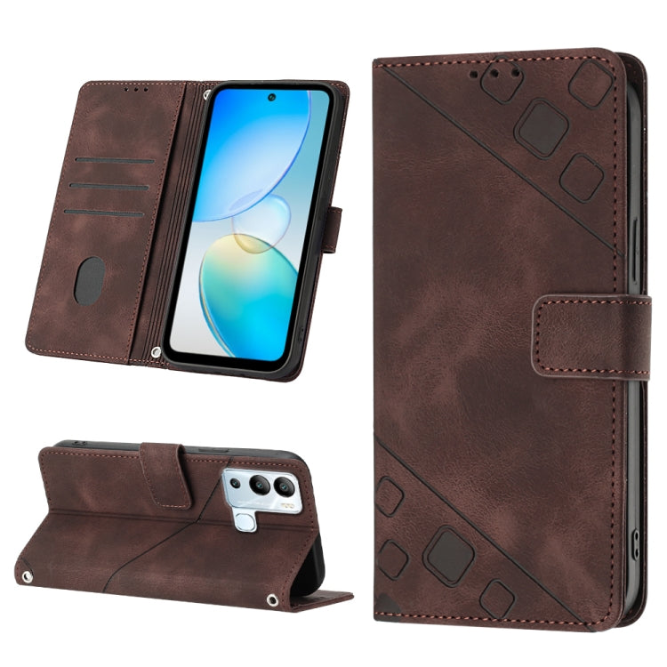 For Infinix Hot 12i X665 Skin-feel Embossed Leather Phone Case